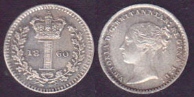1860 Great Britain silver Penny (Maundy) A000773